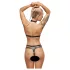 ZADO - leren set met strap-on slipje (zwart) - L/XL