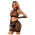 JSY 011 - glinsterende net lingerie set (zwart)