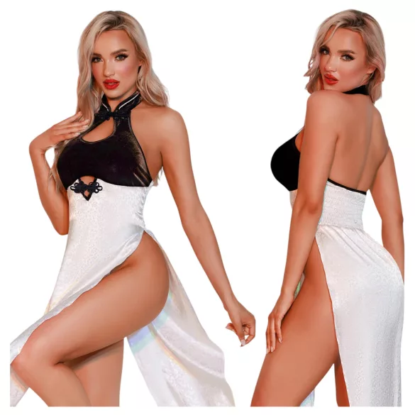 JSY 028 - sexy jurk set (wit-zwart)