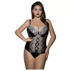 JSY 062 - zwart veters lingerie set (XL-2XL)