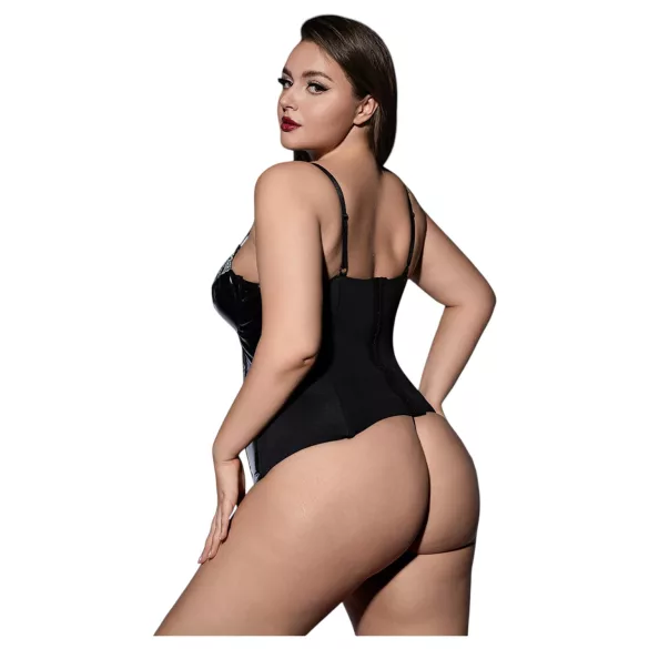 JSY 062 - zwart veters lingerie set (XL-2XL)