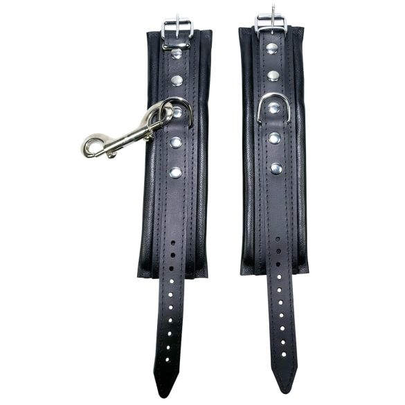 ZADO - leren polsboeien met karabijnhaak - zwart