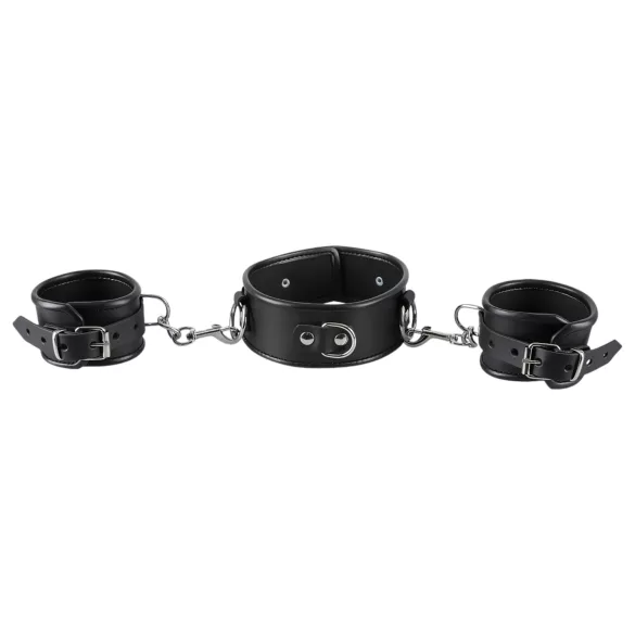 ZADO - leren halsband met boeien - zwart