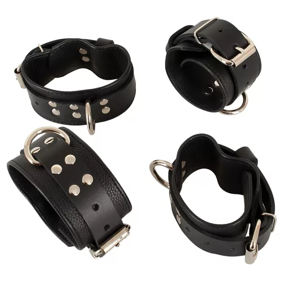 ZADO - bondage set voor aan bed - leer - zwart