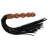 ZADO - leren zweep - houten dildo handvat - zwart/bruin
