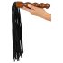 ZADO - Leren zweep met houten dildo handvat (zwart-bruin)