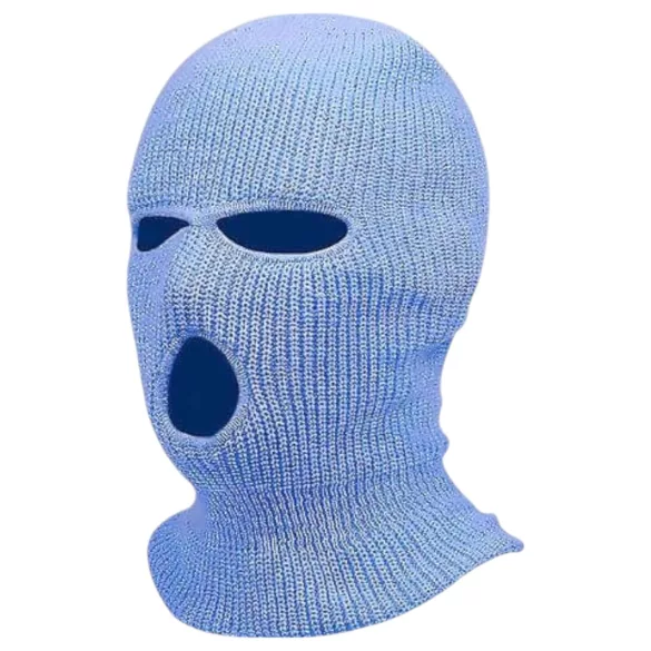 Balaclava - gebreide orale masker - 3 openingen - blauw
