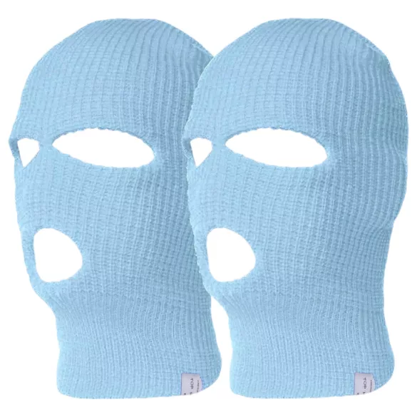 Balaclava - gebreide orale masker - 3 openingen - blauw