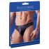 Svenjoyment - Glanzende Heren String met Strass en Rits (Zwart) - M