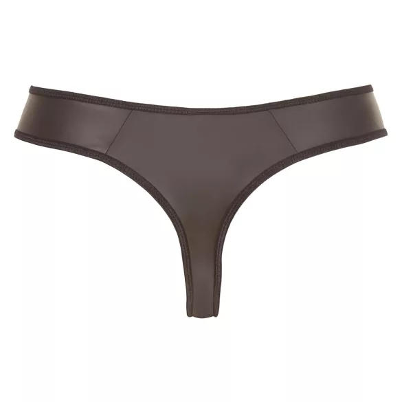 Svenjoyment - heren string - glanzend met strass en rits - zwart - M