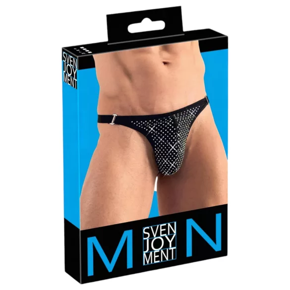Svenjoyment - herenstring met strass - zwart - L