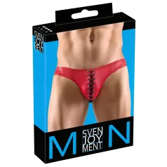 Svenjoyment - heren slip met veters - zwart rood - M