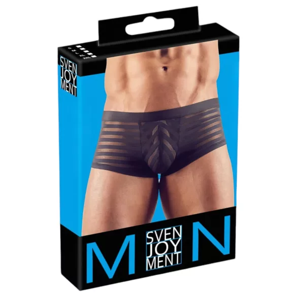 Mannenboxer - transparant - gestreept - zwart