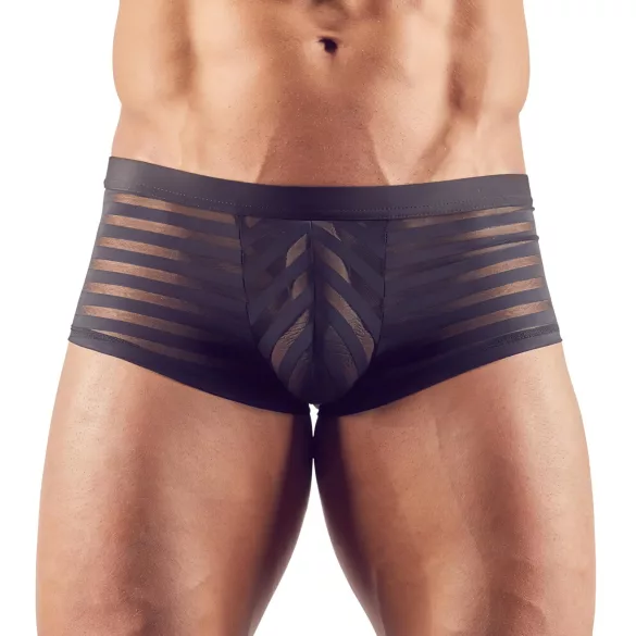 Mannenboxer - transparant - gestreept - zwart - M