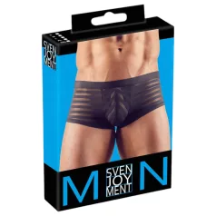 Mannenboxer - transparant - gestreept - zwart - L