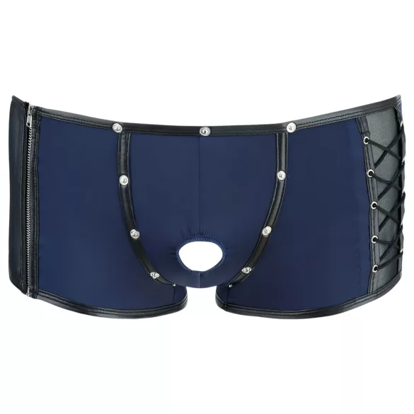 NEK - herenboxer - vetersluiting en netinzet - zwart/blauw - L