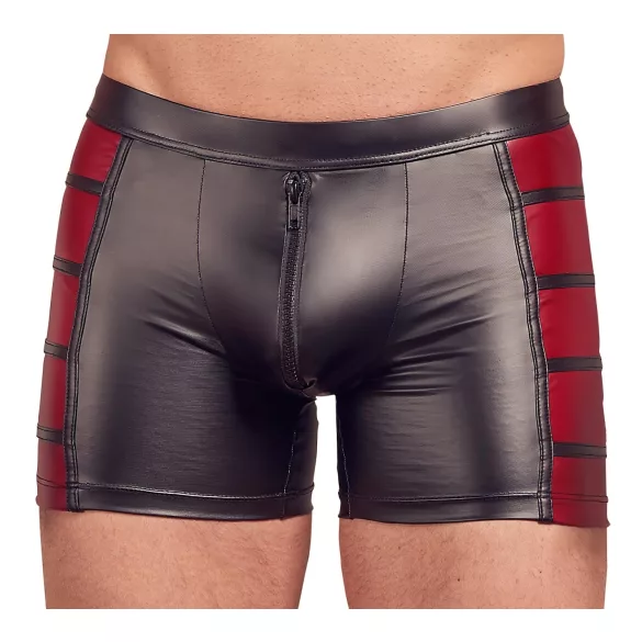 NEK - herenboxer met rits - rood inzetstuk - zwart - XL