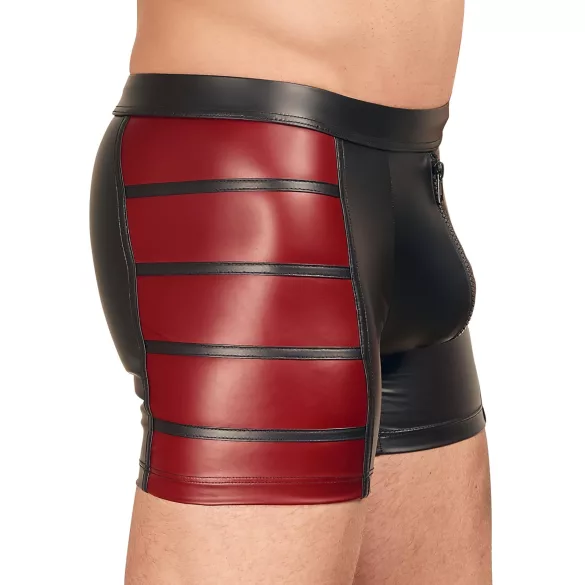 NEK - herenboxer met rits - rood inzetstuk - zwart - XL
