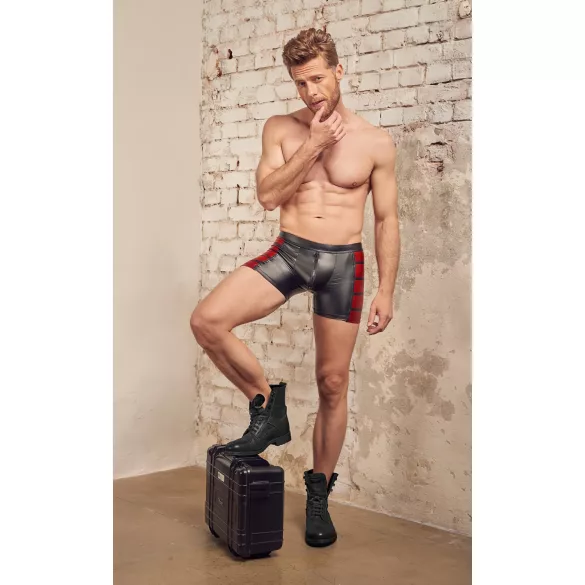 NEK - herenboxer met rits - rood inzetstuk - zwart - XL