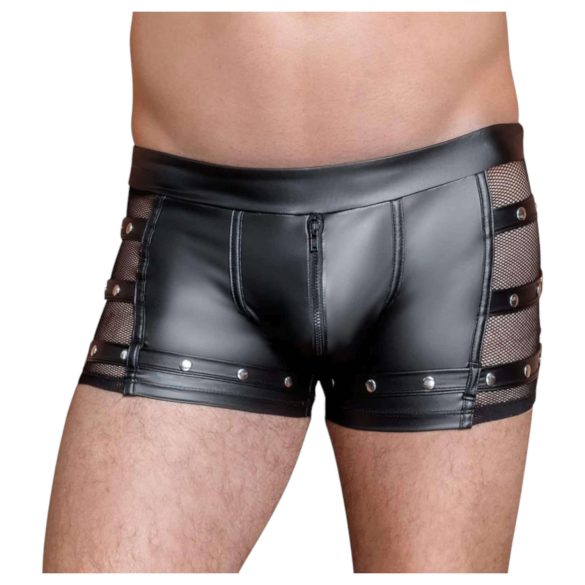 NEK - geribbelde, ritssluiting boxershort (zwart) - 2XL