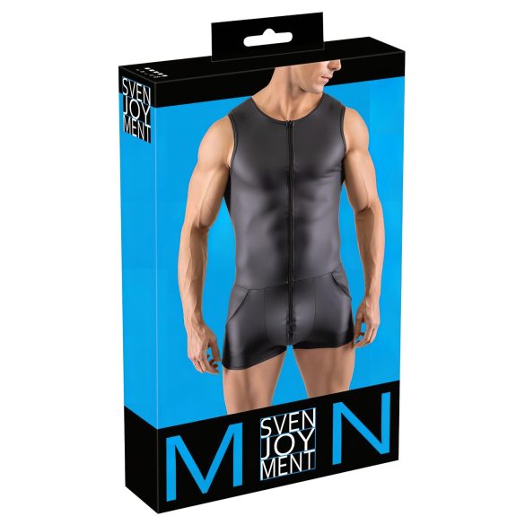 Svenjoyment - Mouwloze korte herenjumpsuit (zwart) - XL