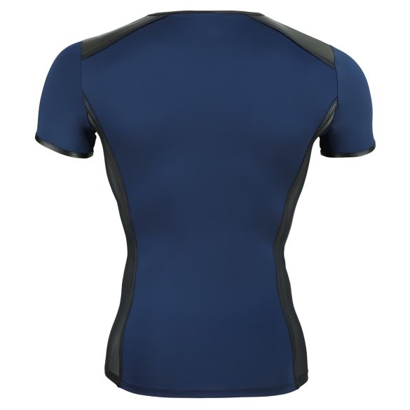 NEK - heren top - vetersluiting en netstof inzet - zwart/blauw - M