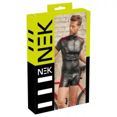 NEK - heren top met rits en rode inzet - zwart - M