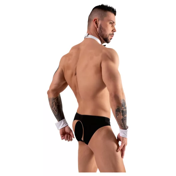 Svenjoyment - heren string kostuum set - ober - zwart/wit