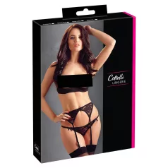 Cottelli - erotische set - 3-delig - zwart - 80C/M