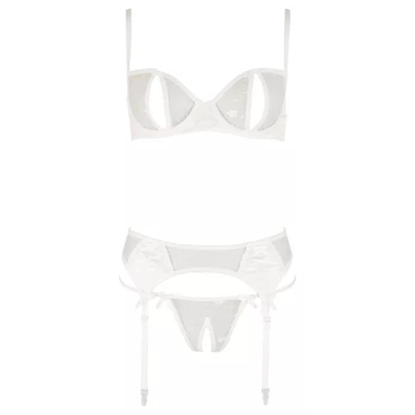 Abierta Fina - bh set - transparant kanten design - zwart - 80B/M