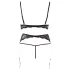 Abierta Fina - lingerie set - kant en parels - zwart - XL