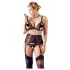 Cottelli Plus Size - Lingerieset trio - Kant - Zwart