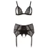 Cottelli Plus Size - Lingerieset trio - Kant - Zwart - XXL