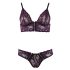 Cottelli - Bloemig kanten lingeriesetje (paars) - L