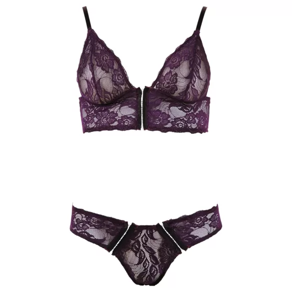 Cottelli - bh set - bloemen kant - paars - XL
