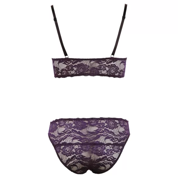 Cottelli - bh set - bloemen kant - paars - XL