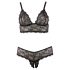 Cottelli Plus Size - kanten bh-set (zwart) - XXL
