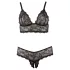 Cottelli Plus Size - bh set - kant - zwart - XXL
