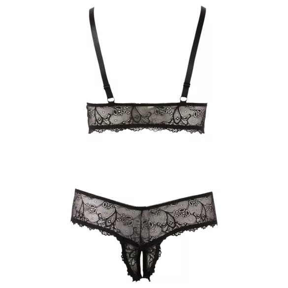 Cottelli Plus Size - bh set - kant - zwart - XXL