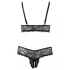 Cottelli Plus Size - bh set - kant - zwart - XXL