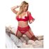 Cottelli Plus Size - veelzijdige lingerie set (rood)