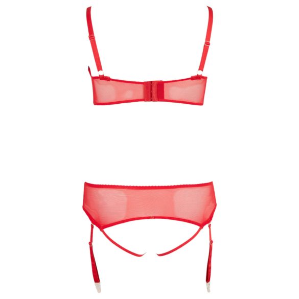 Cottelli Plus Size - lingerie set - verstelbaar - rood - 90D/XL