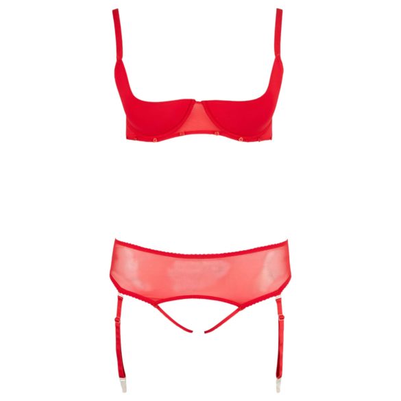 Cottelli Plus Size - lingerie set - verstelbaar - rood - 90D/XL