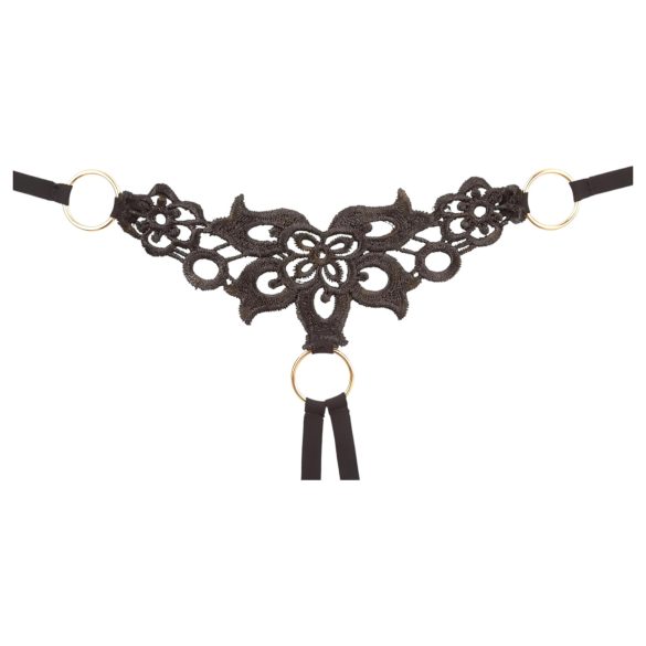 Cottelli - lingerie set - geborduurd en glanzend - zwart