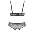 Cottelli Plus Size - Parel bh-set (zwart) - 2XL