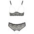 Cottelli Plus Size - Parel bh-set (zwart) - 2XL