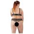 Cottelli Plus Size - parelbeha set (zwart) - 3XL