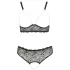 Cottelli Plus Size - bh set met parels - zwart - 3XL