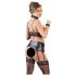 Cottelli Bondage - glanzend kanten lingerie set (4-delig)