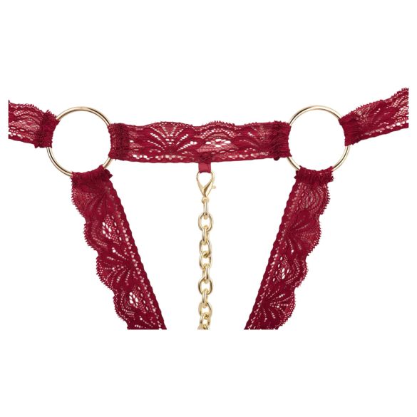 Cottelli - open bh set met metalen ringen - rood